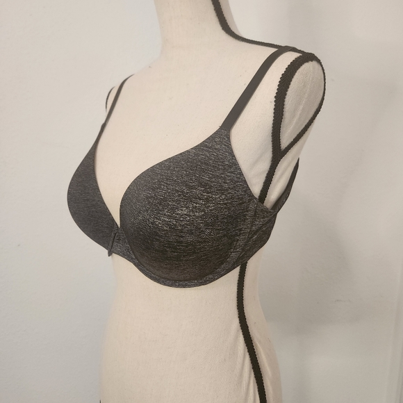 Victor's Secret Uplift Semi Demi Bra.  Heather grey/ black.  36D - Picture 2 of 4